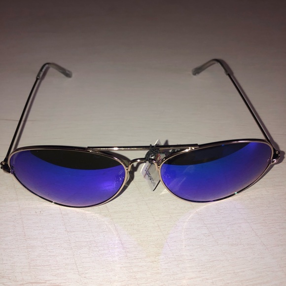 Classic Aviator Sunglasses Metal Frame Royal Blue - Picture 3 of 4